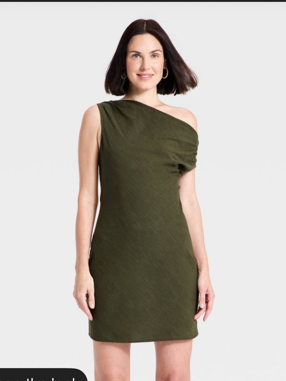 a new day One-Shoulder Olive Dress